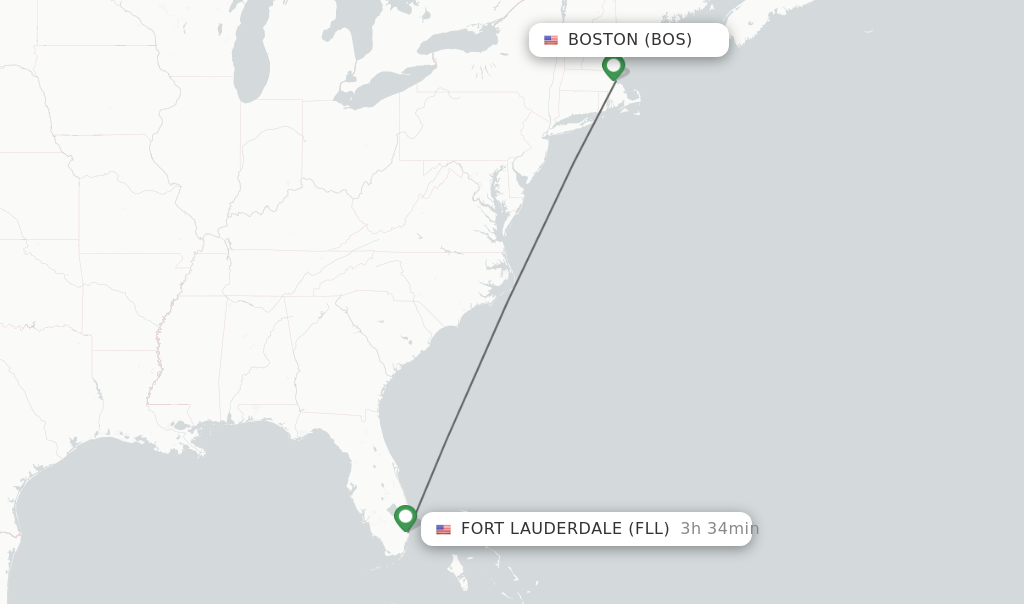 Direct non stop flights from Boston to Fort Lauderdale