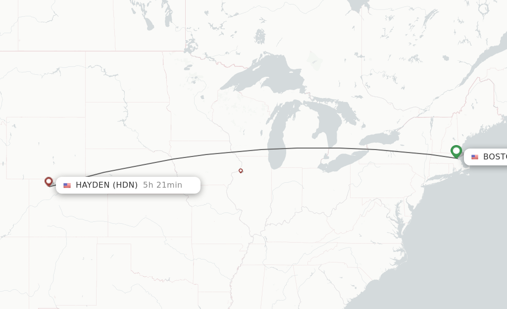 Direct non stop flights from Boston to Hayden schedules