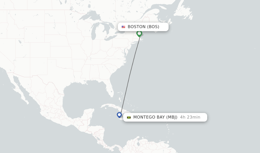 Direct non stop flights from Boston to Montego Bay schedules