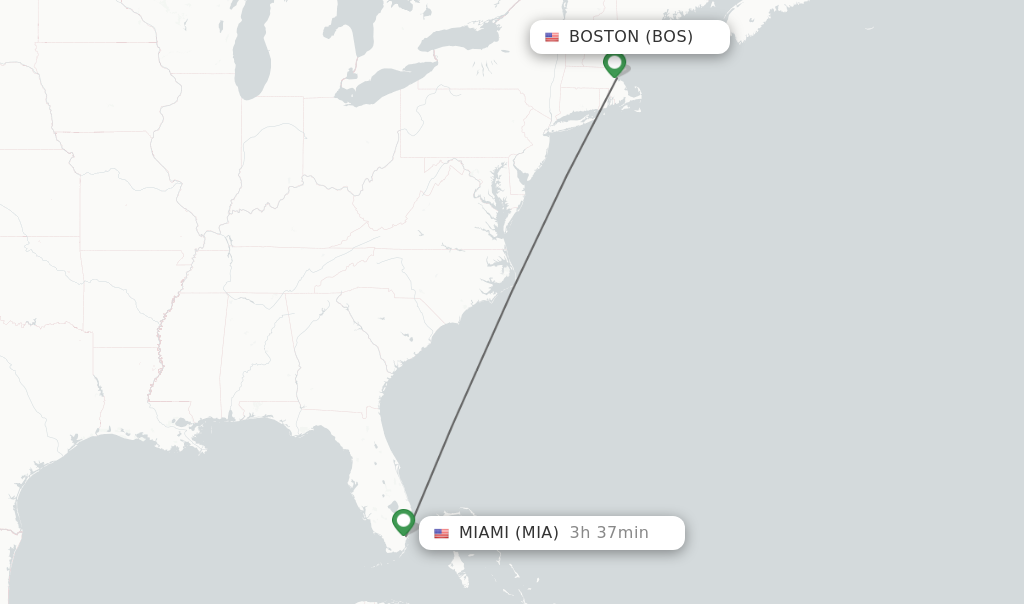 Direct (nonstop) flights from Boston to Miami schedules