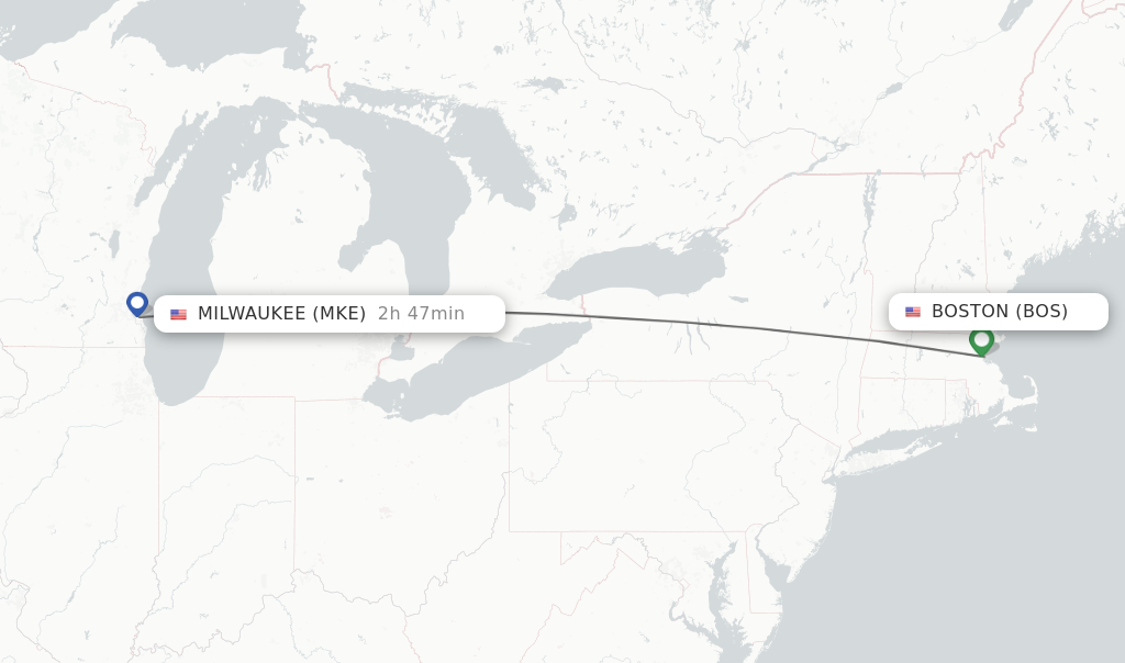 Direct non stop flights from Boston to Milwaukee schedules