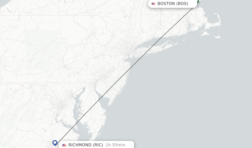 Direct non stop flights from Boston to Richmond schedules