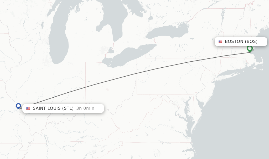 Direct non stop flights from Boston to Saint Louis schedules