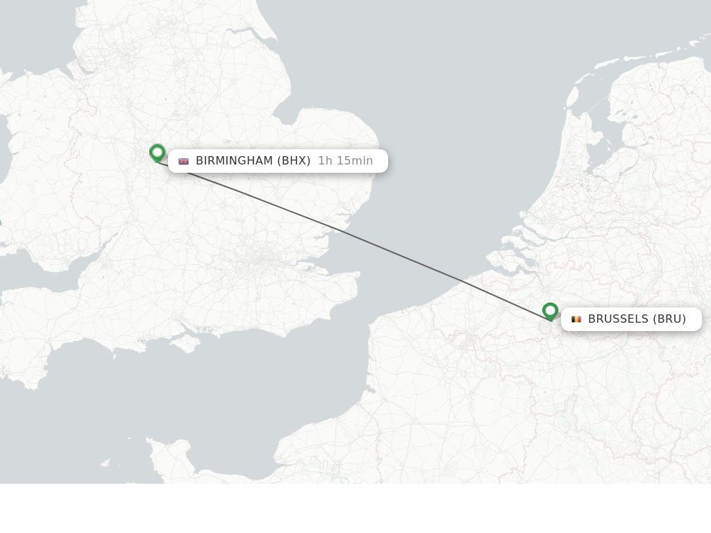 Direct non stop flights from Brussels to Birmingham schedules