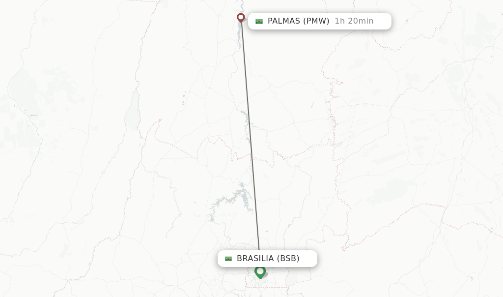 Direct (non-stop) flights from Brasilia to Palmas - schedules ...