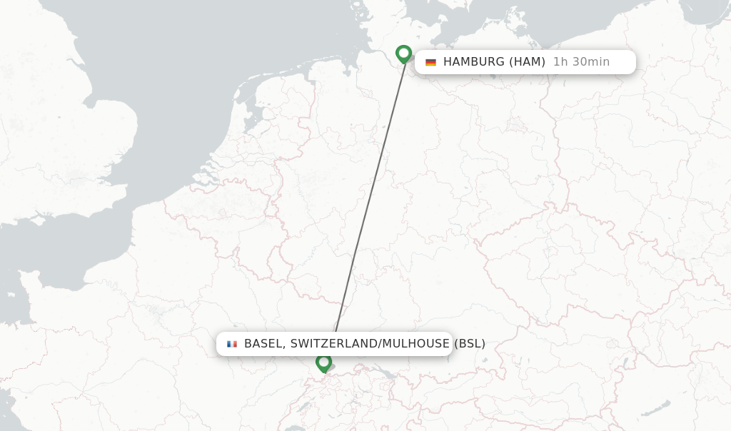 Direct non stop flights from Basel Switzerland Mulhouse to