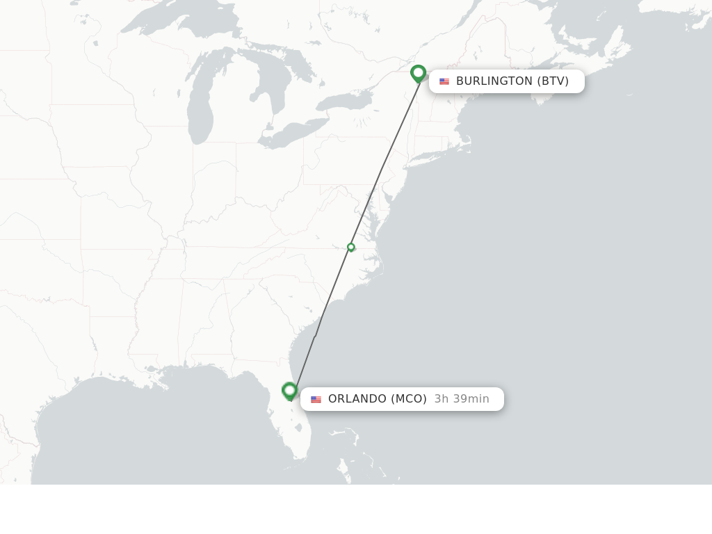 Direct non stop flights from Burlington to Orlando schedules