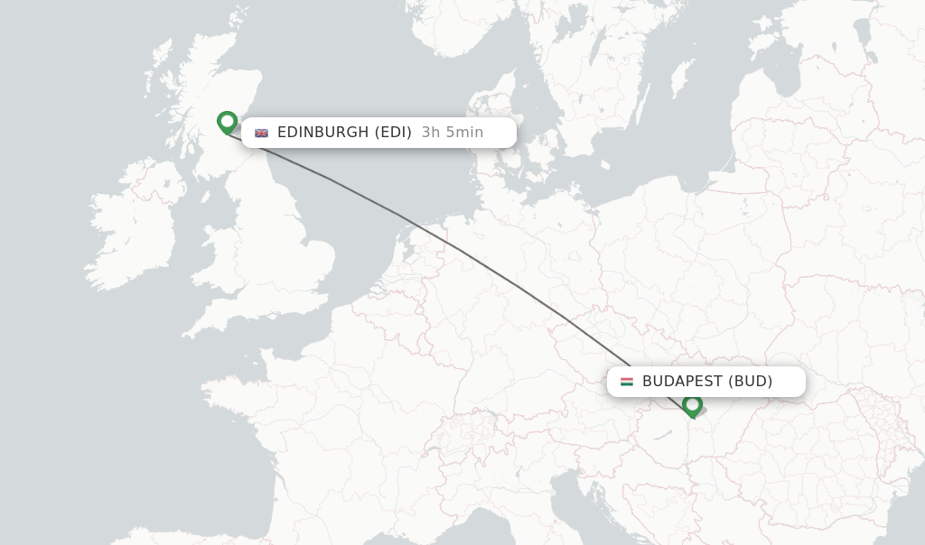 Direct non stop flights from Budapest to Edinburgh schedules