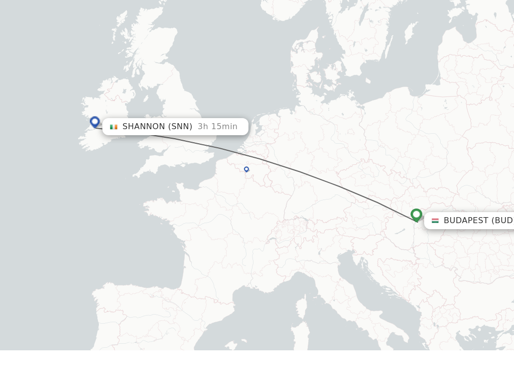 Direct non stop flights from Budapest to Shannon schedules