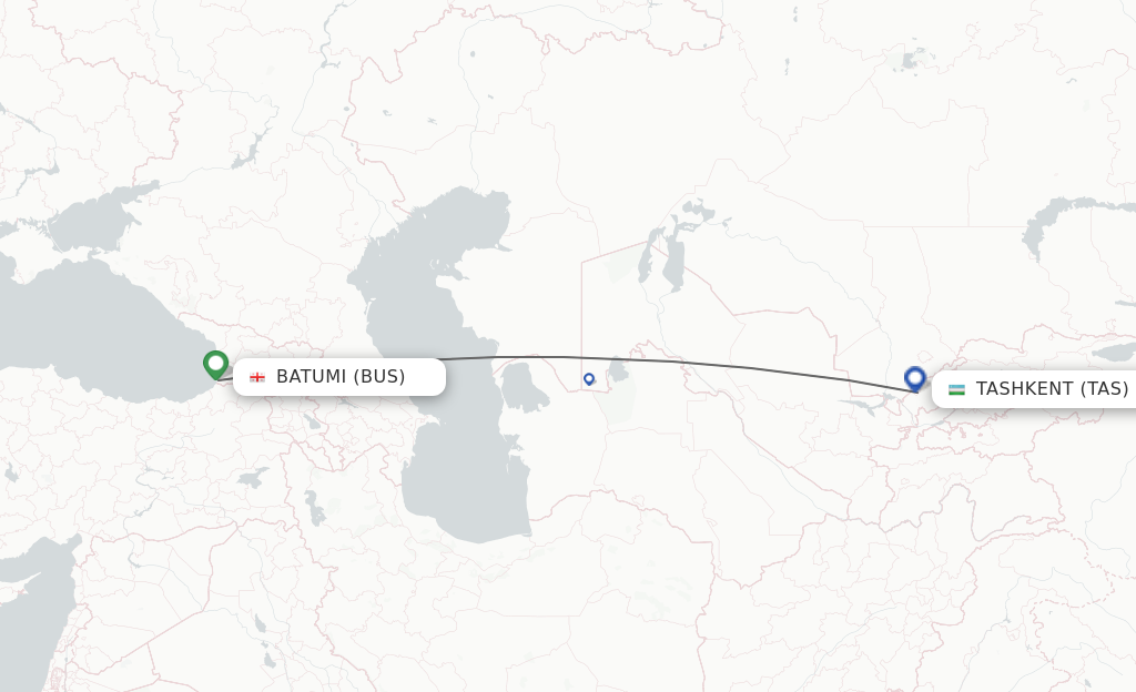 Direct (non-stop) flights from Batumi to Tashkent - schedules ...