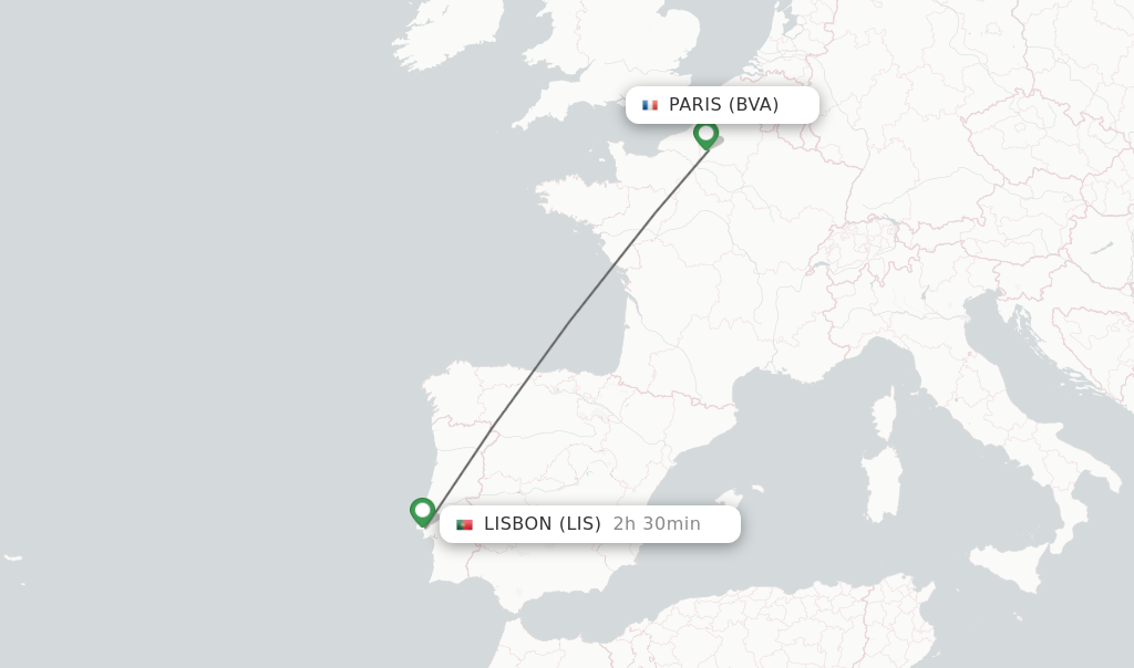 Direct non stop flights from Paris to Lisbon schedules