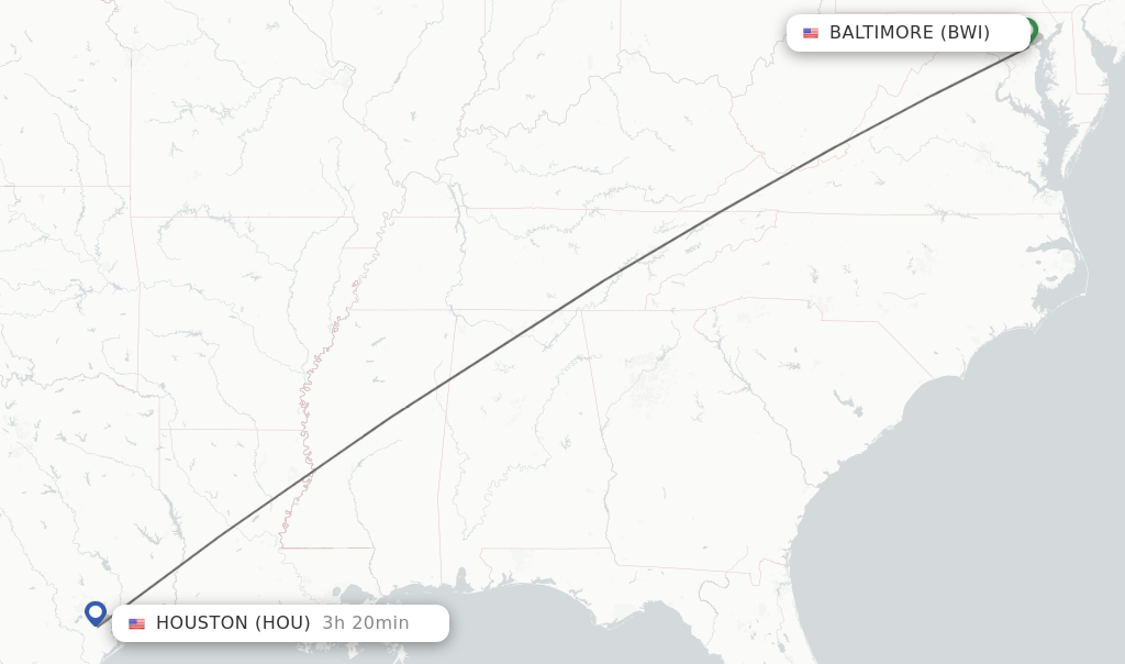 Direct non stop flights from Baltimore to Houston schedules