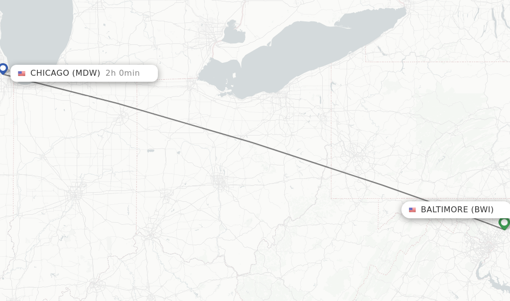 Direct non stop flights from Baltimore to Chicago schedules