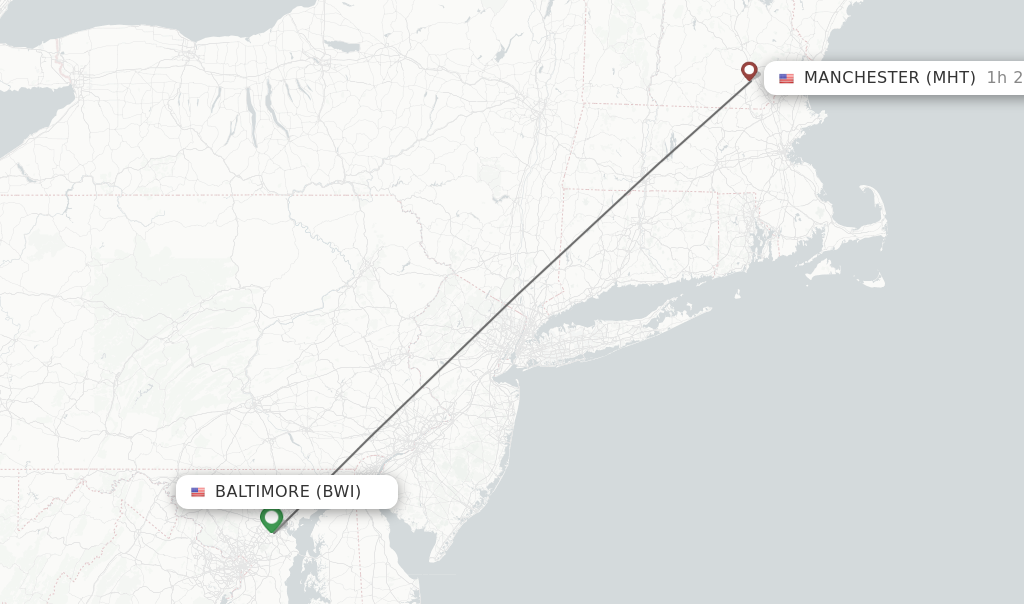 Direct non stop flights from Baltimore to Manchester schedules