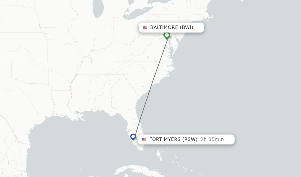 Direct non stop flights from Baltimore to Fort Myers schedules