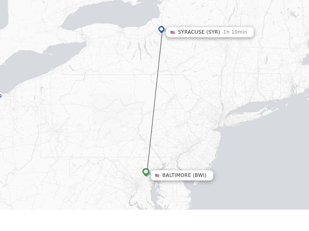Direct (non-stop) Flights From Baltimore To Syracuse - Schedules ...