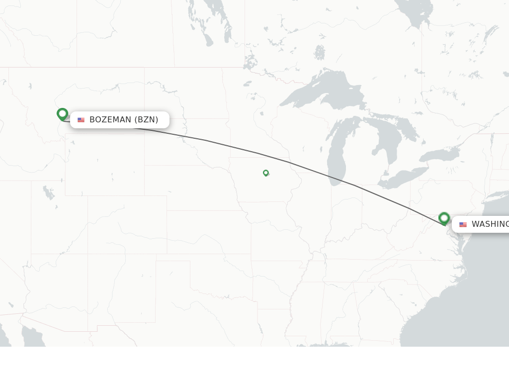 Direct (non-stop) flights from Bozeman to Dulles - schedules ...