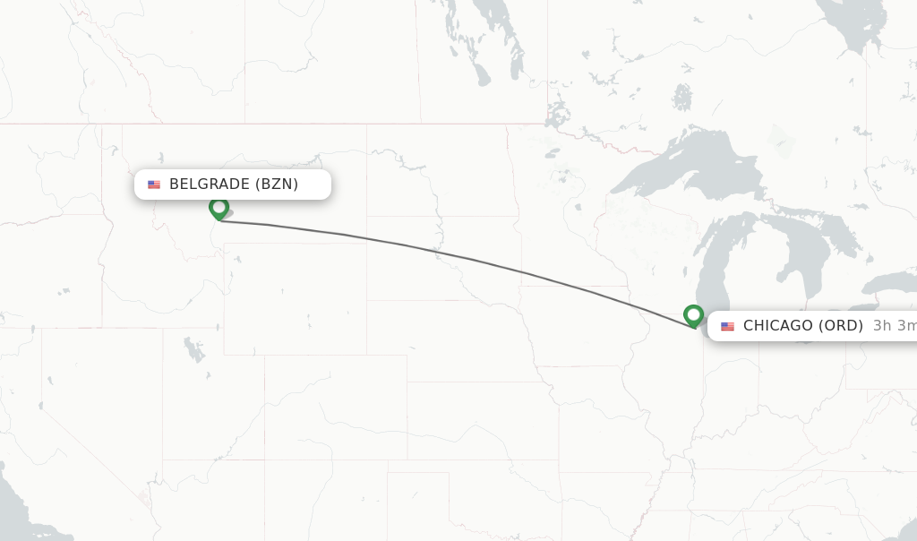 Direct non stop flights from Belgrade to Chicago schedules