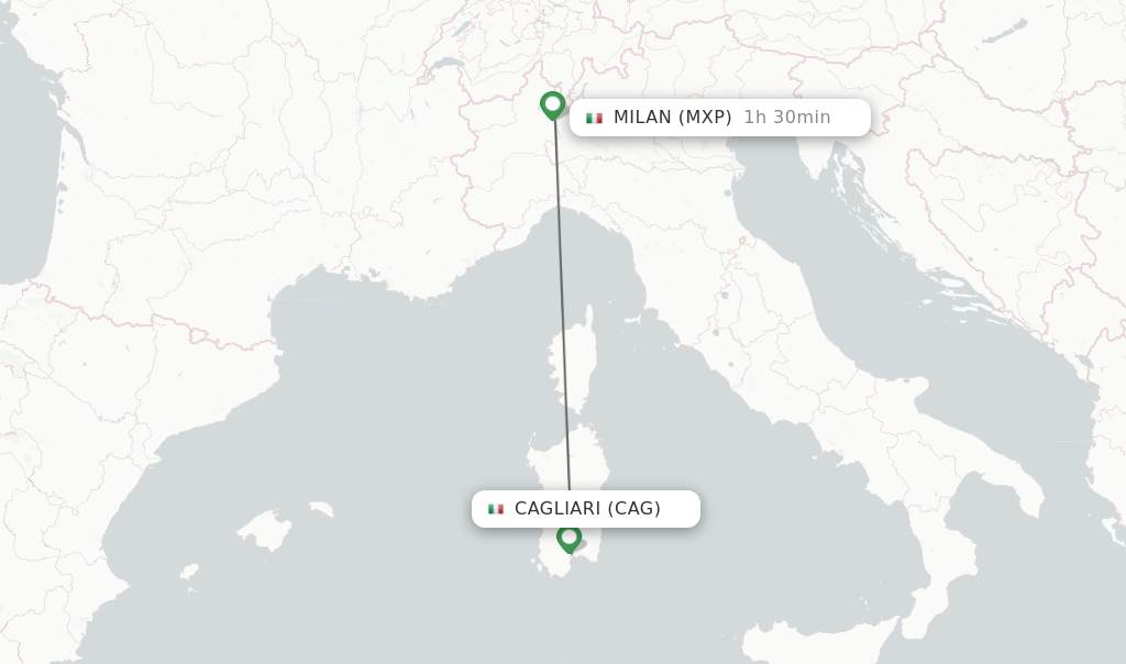 Direct (non-stop) Flights From Cagliari To Milan - Schedules ...