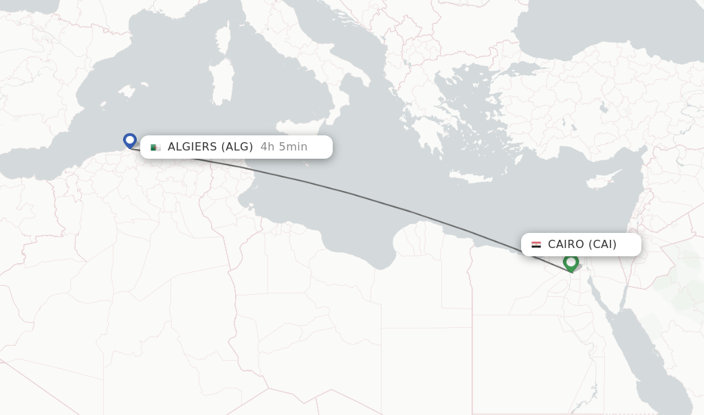 Direct non stop flights from Cairo to Algiers schedules