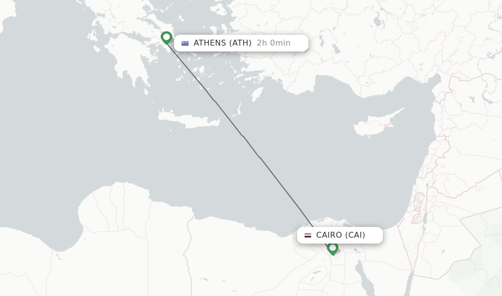 Direct (nonstop) flights from Cairo to Athens schedules