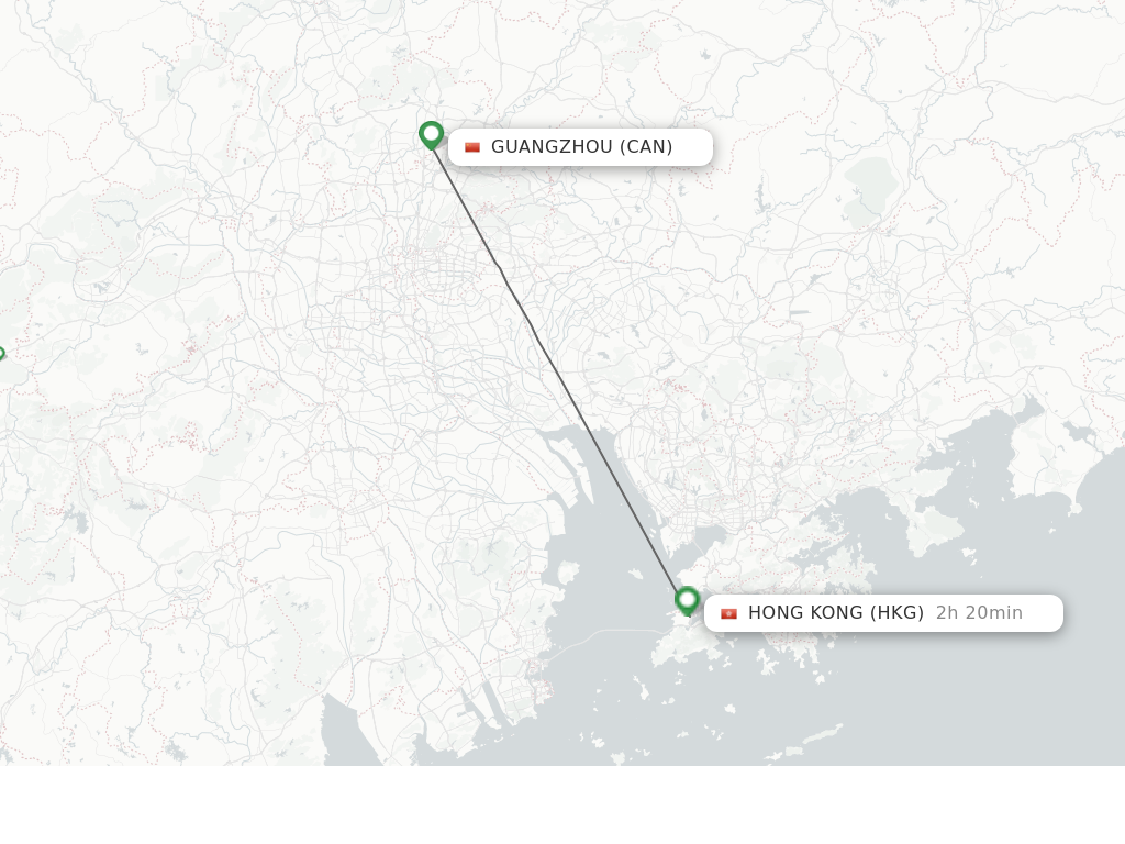 Direct non stop flights from Guangzhou to Hong Kong schedules