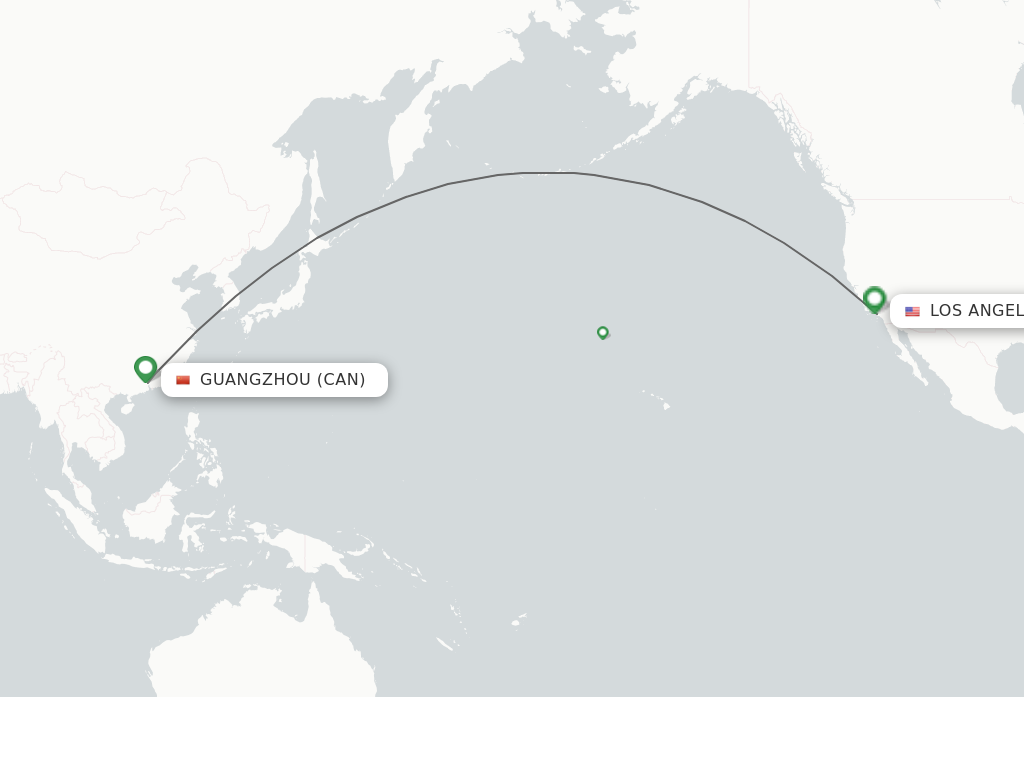 Direct non stop flights from Guangzhou to Los Angeles