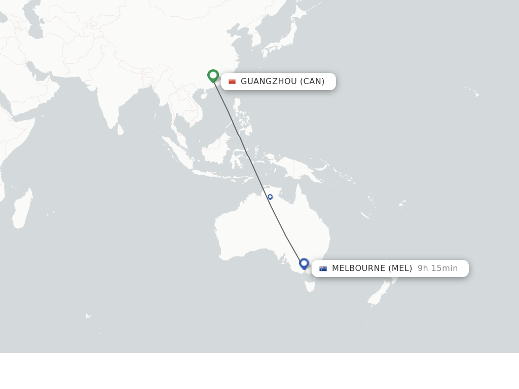 Direct (non-stop) Flights From Guangzhou To Melbourne - Schedules ...