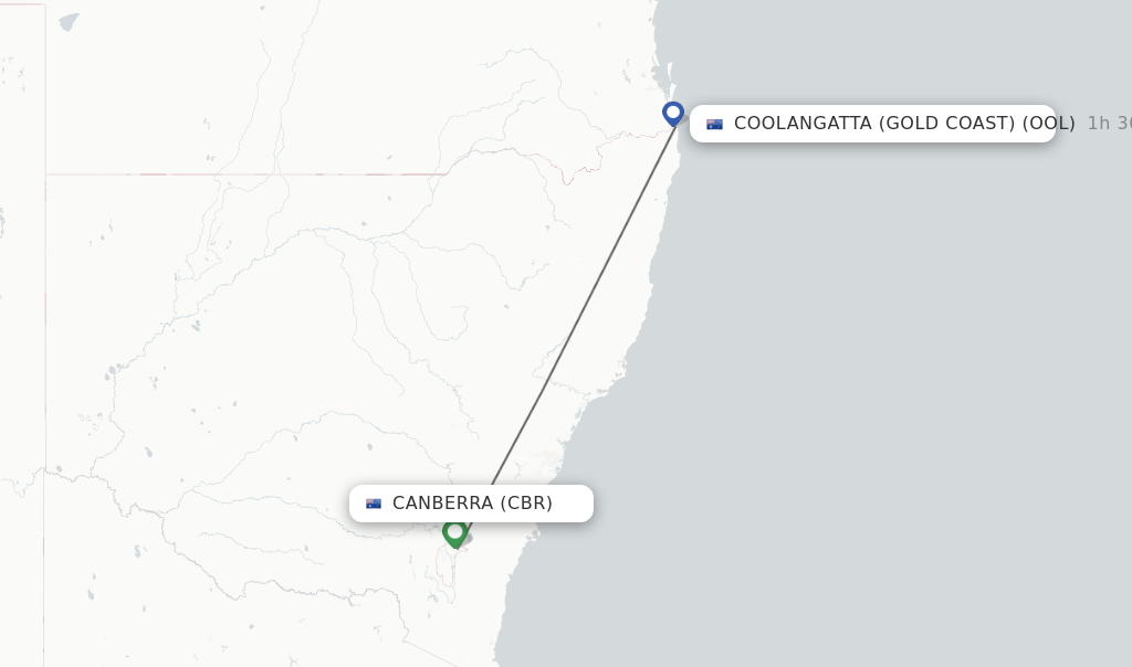 Direct Non Stop Flights From Canberra To Coolangatta Gold Coast Schedules 