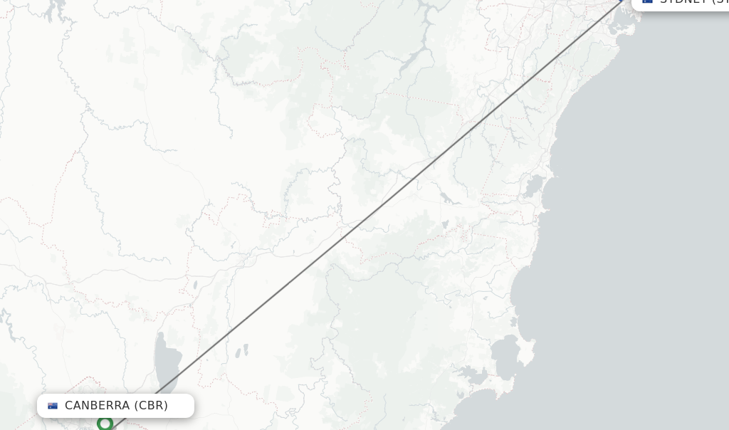 Direct non stop flights from Canberra to Sydney schedules