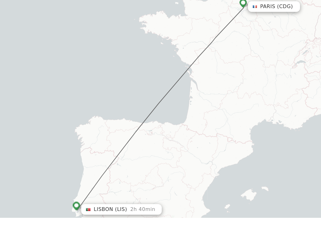 Direct non stop flights from Paris to Lisbon schedules