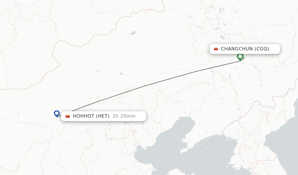 Direct (non-stop) flights from Changchun to Hohhot - schedules ...