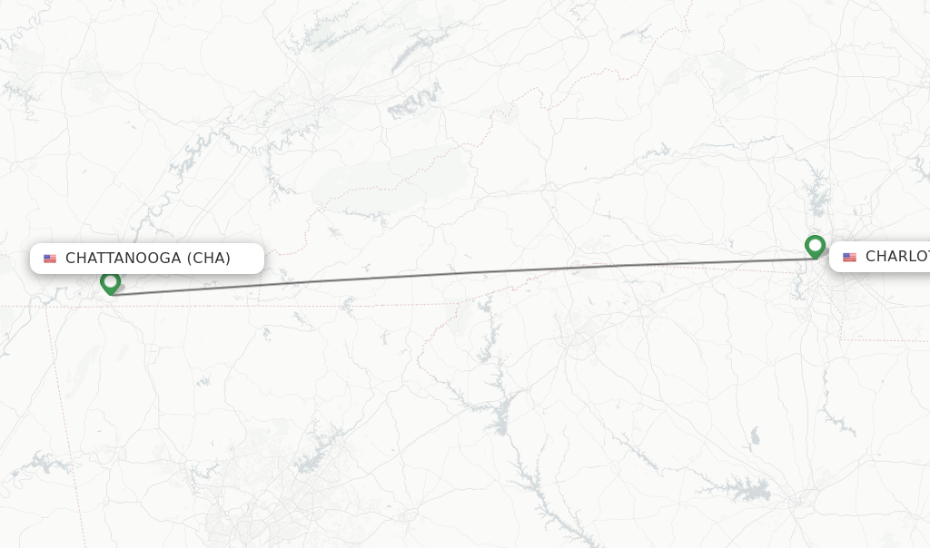 Direct non stop flights from Chattanooga to Charlotte