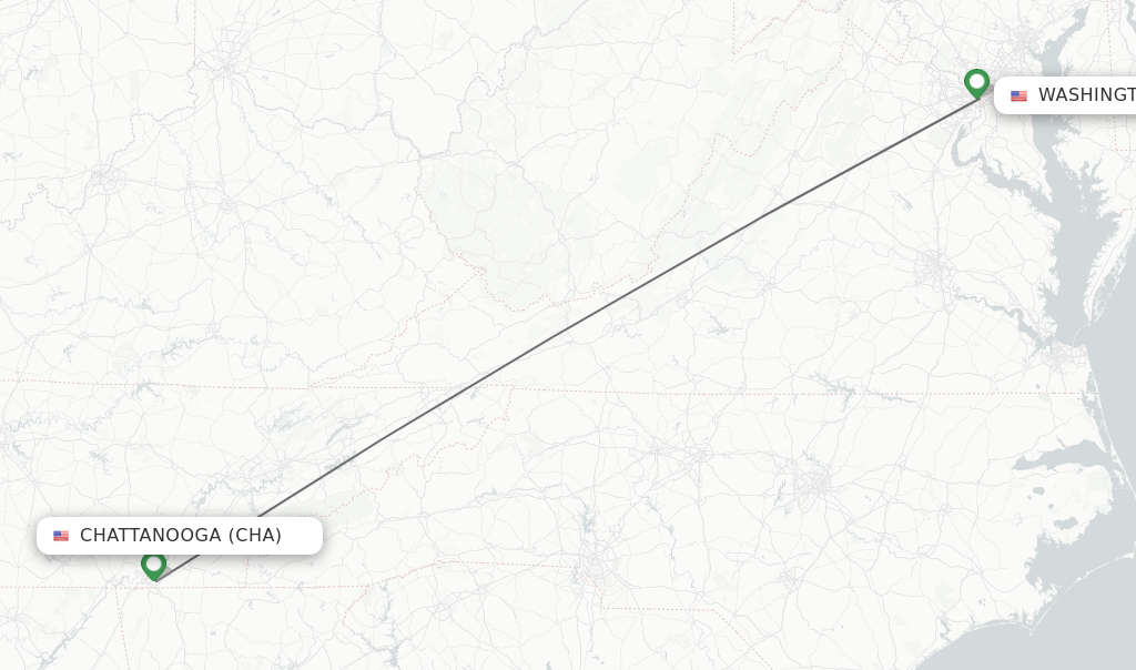 Direct non stop flights from Chattanooga to Washington