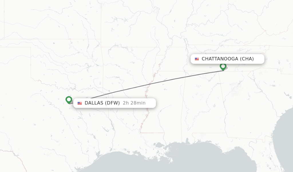 Direct non stop flights from Chattanooga to Dallas schedules