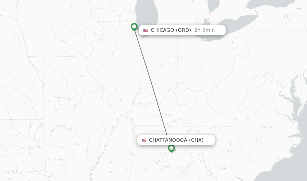 Direct non stop flights from Chattanooga to Chicago schedules