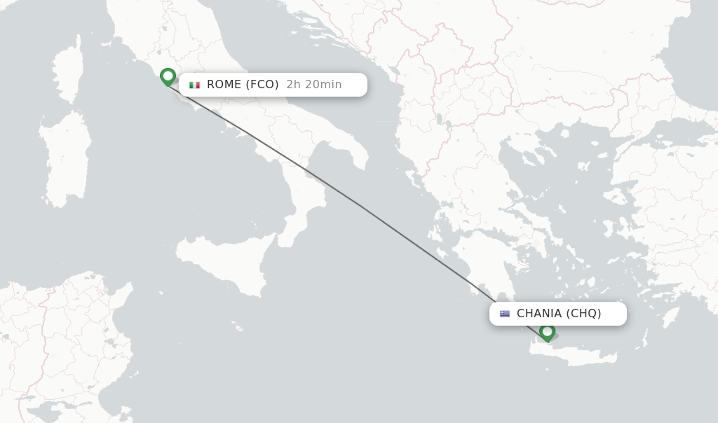 Direct non stop flights from Chania to Rome schedules