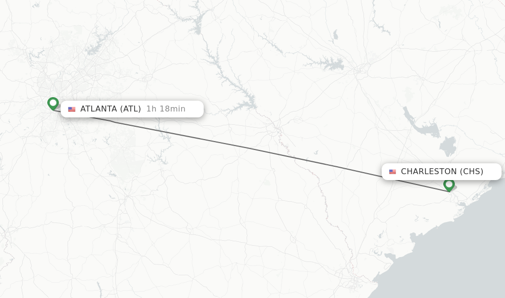 Direct non stop flights from Charleston to Atlanta schedules