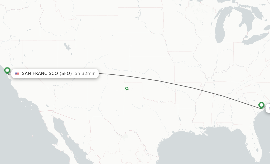 Direct non stop flights from Charleston to San Francisco