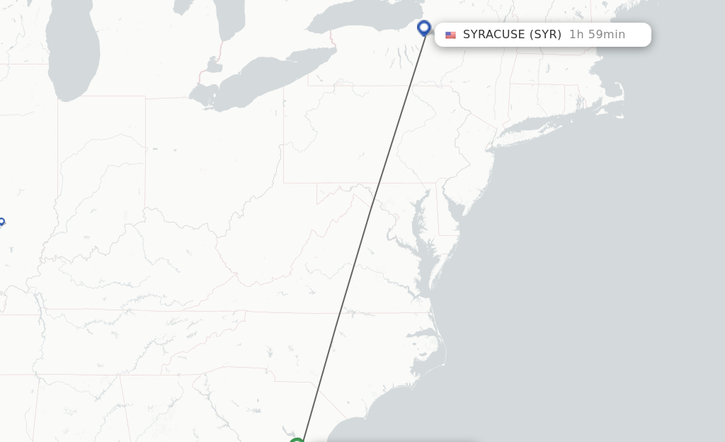 Direct non stop flights from Charleston to Syracuse schedules