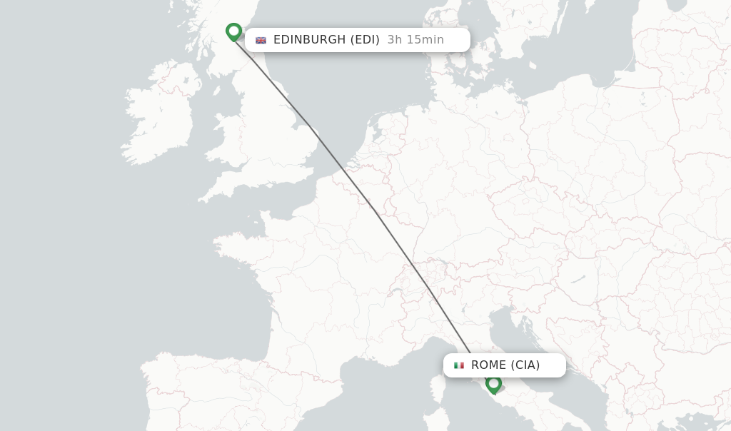 Direct non stop flights from Rome to Edinburgh schedules