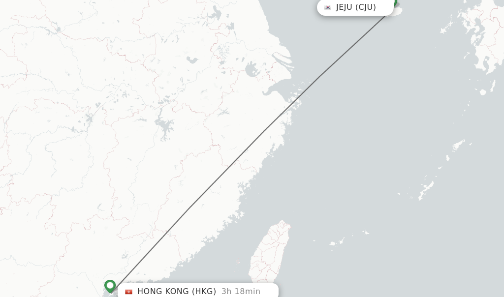 Direct (nonstop) flights from Jeju to Hong Kong schedules