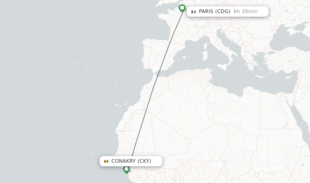 Direct (non-stop) Flights From Conakry To Paris - Schedules ...