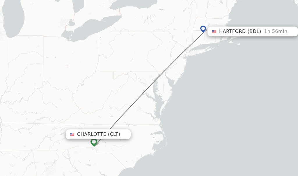 Direct non stop flights from Charlotte to Hartford schedules