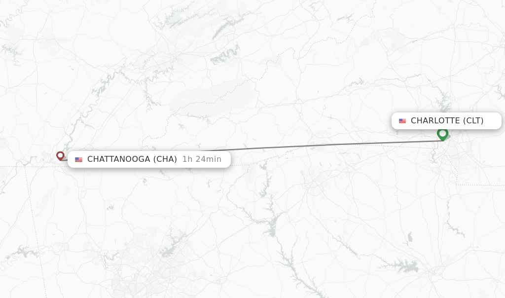 Direct non stop flights from Charlotte to Chattanooga