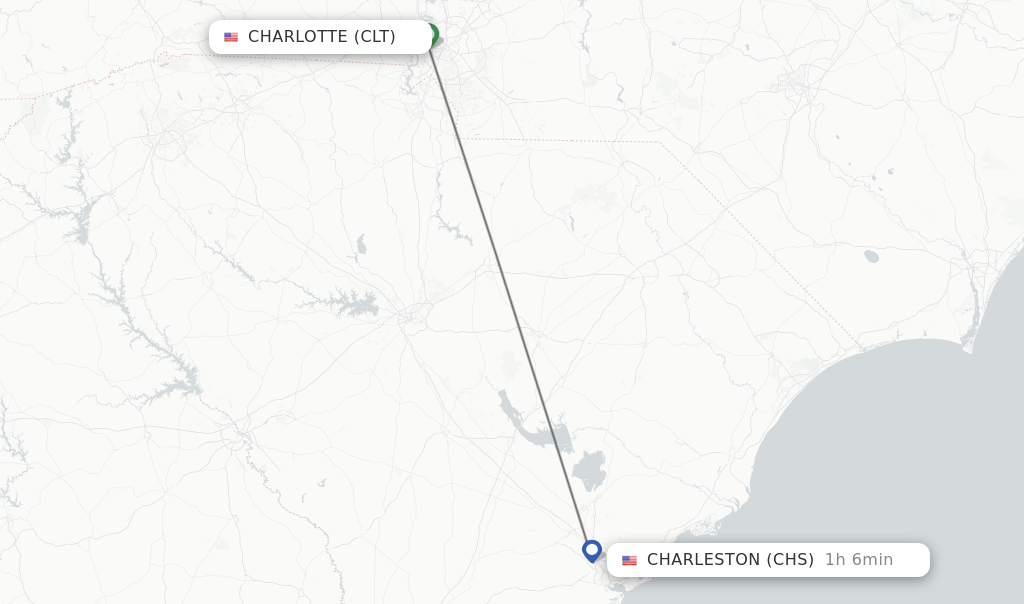 Direct (nonstop) flights from Charlotte to Charleston schedules