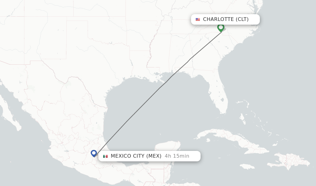 Direct non stop flights from Charlotte to Mexico City