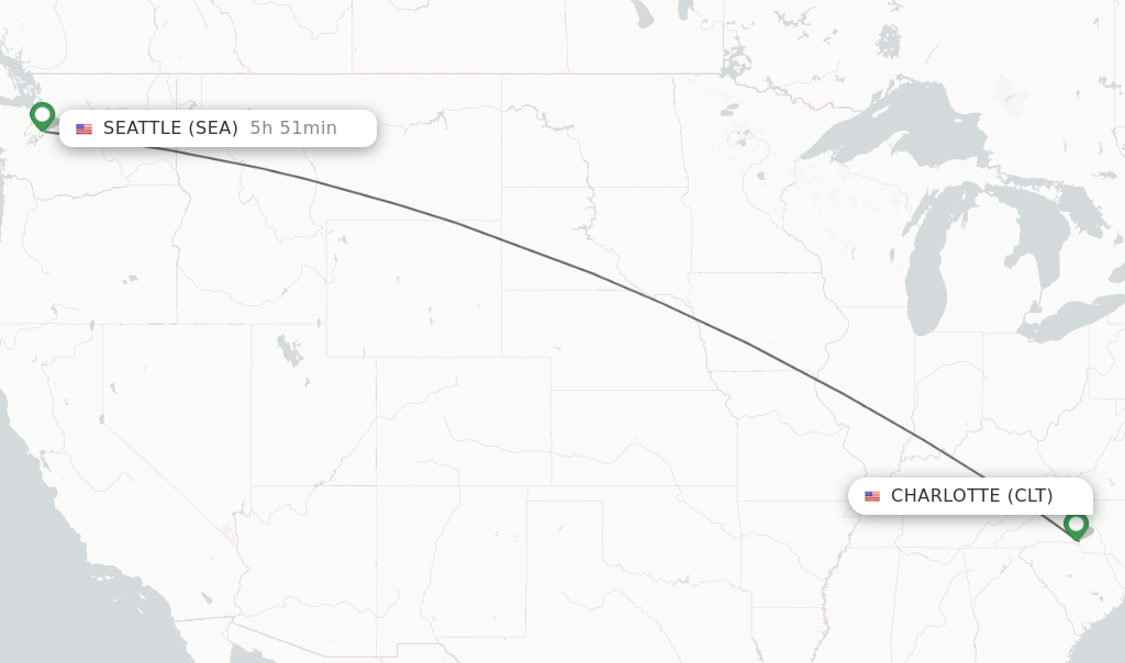 Direct non stop flights from Charlotte to Seattle schedules