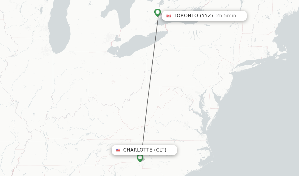 Direct (non-stop) flights from Charlotte to Toronto - schedules ...