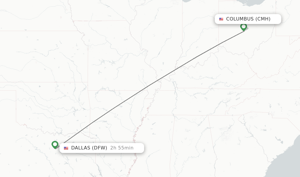 Direct non stop flights from Columbus to Dallas schedules